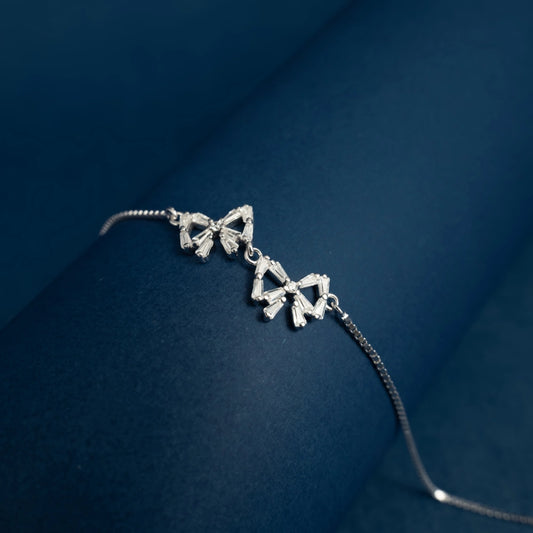 Crystal Bow Charm Bracelet