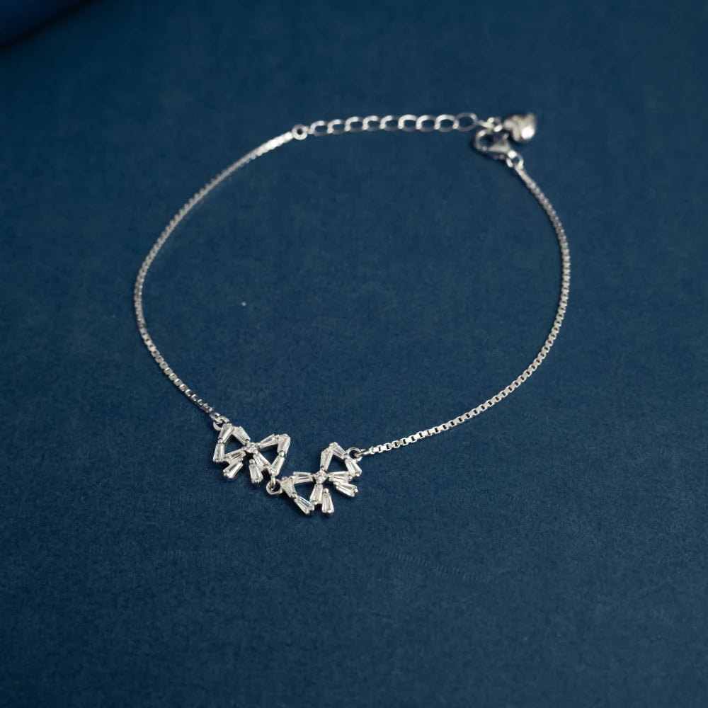 Crystal Bow Charm Bracelet