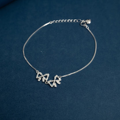 Crystal Bow Charm Bracelet