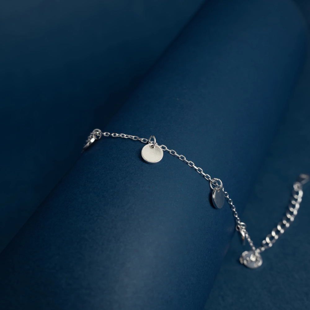 Sterling Silver Disc Charm Bracelet