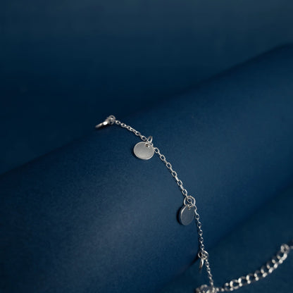 Sterling Silver Disc Charm Bracelet