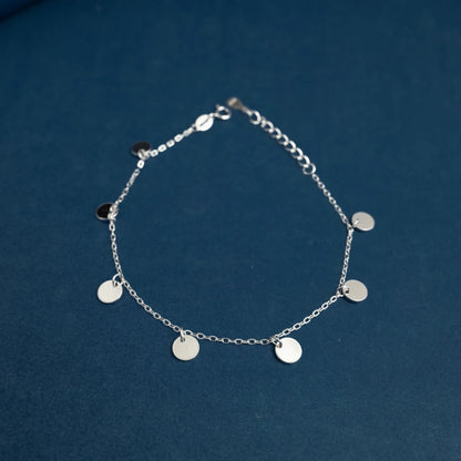Sterling Silver Disc Charm Bracelet