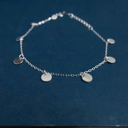Sterling Silver Disc Charm Bracelet