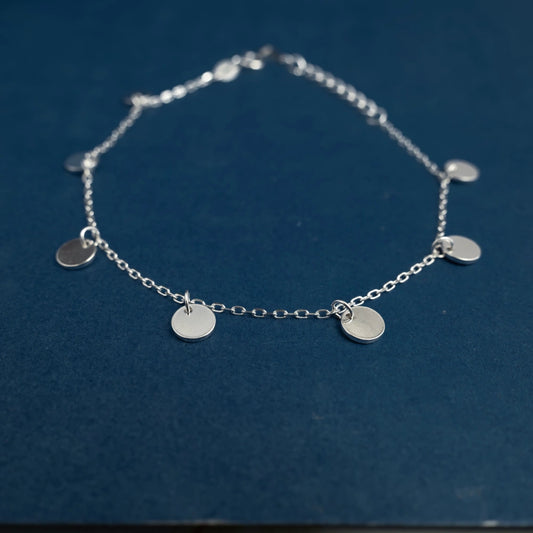 Sterling Silver Disc Charm Bracelet