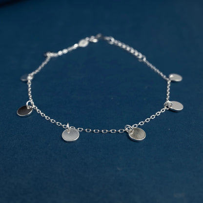 Sterling Silver Disc Charm Bracelet