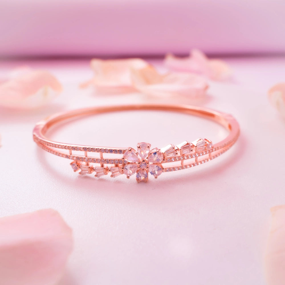 Floral Crystal Cuff Bracelet