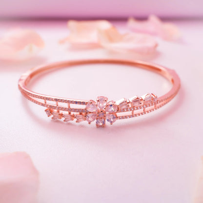 Floral Crystal Cuff Bracelet