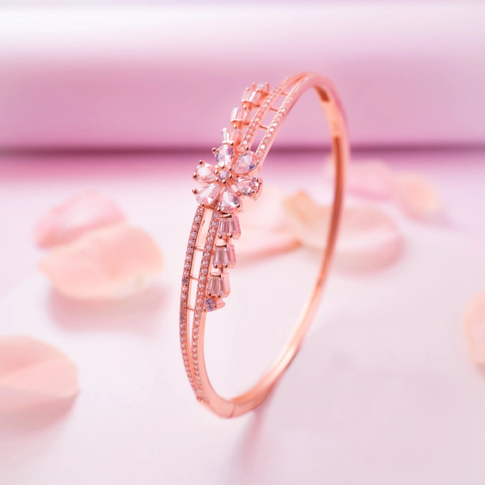 Floral Crystal Cuff Bracelet