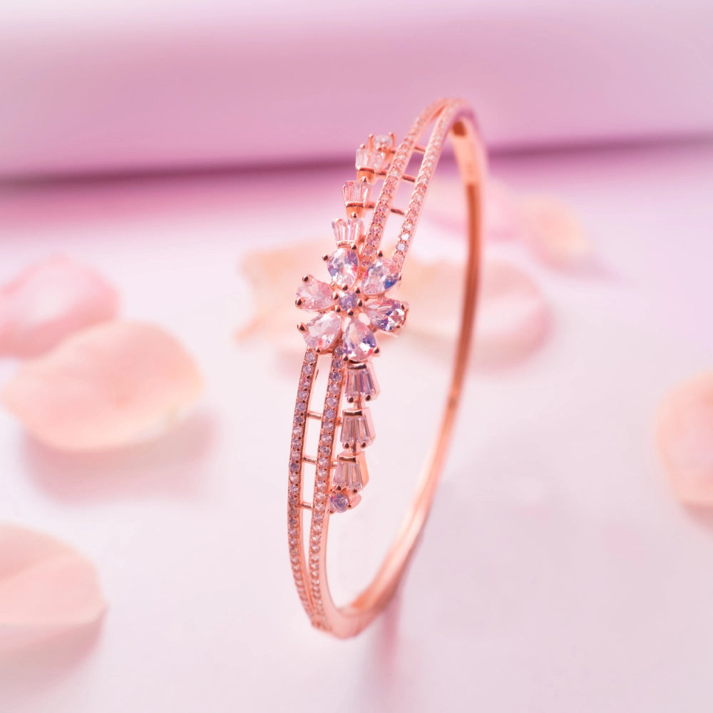 Floral Crystal Cuff Bracelet
