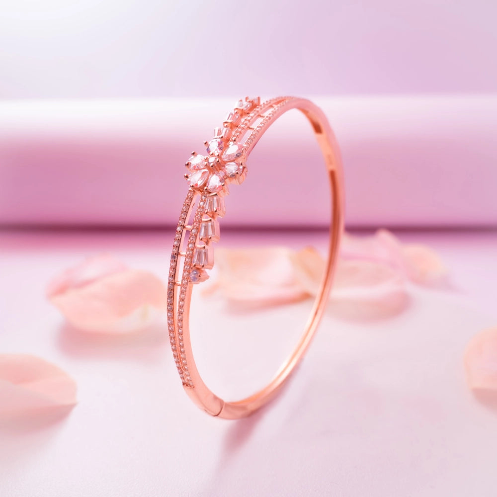 Floral Crystal Cuff Bracelet