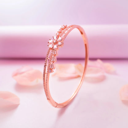 Floral Crystal Cuff Bracelet