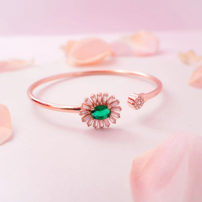 Emerald Sunburst Cuff Bracelet