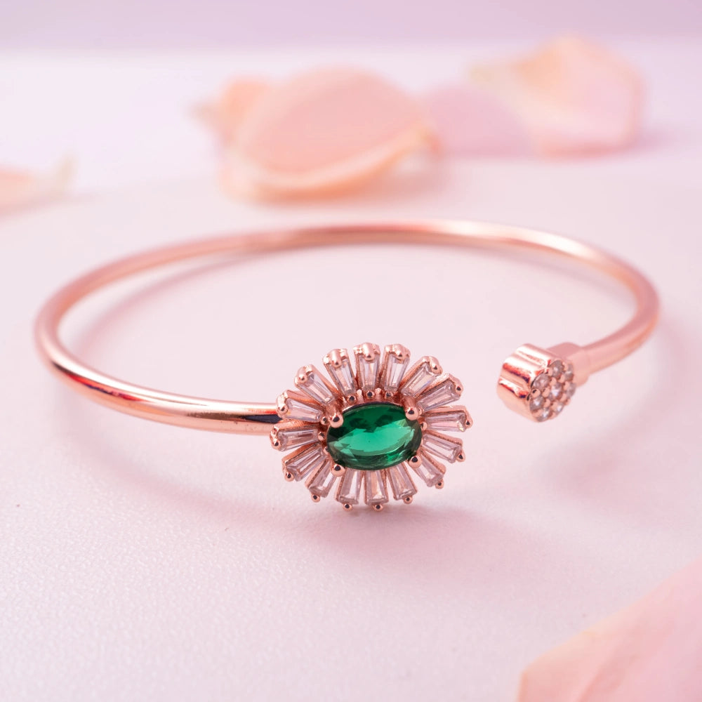 Emerald Sunburst Cuff Bracelet