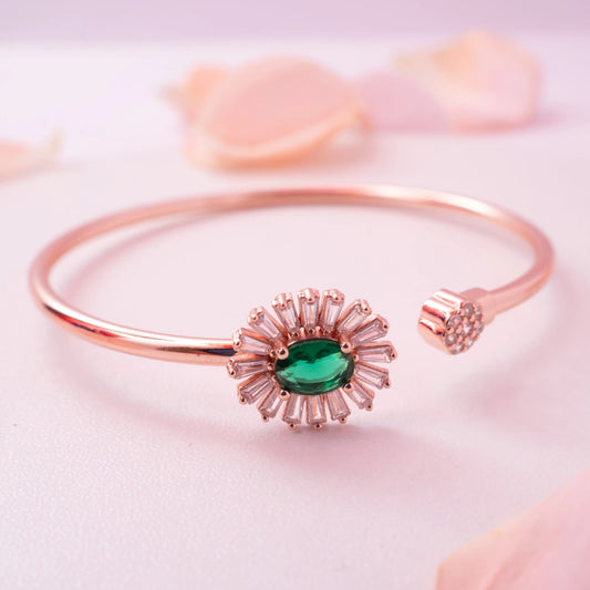 Emerald Sunburst Cuff Bracelet
