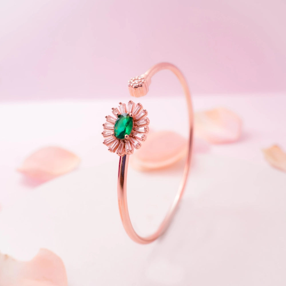 Emerald Sunburst Cuff Bracelet