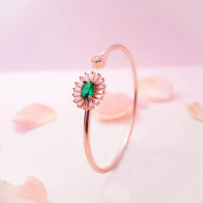 Emerald Sunburst Cuff Bracelet