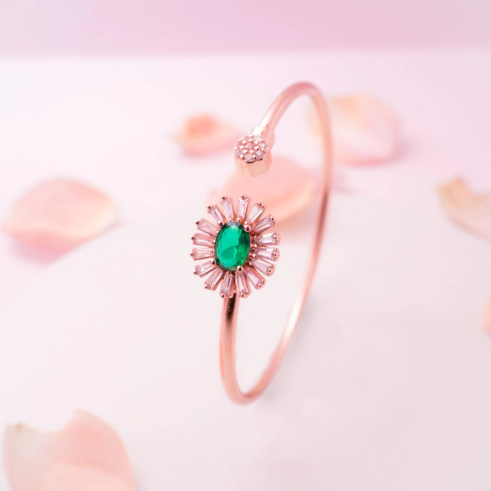 Emerald Sunburst Cuff Bracelet