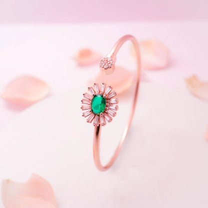 Emerald Sunburst Cuff Bracelet