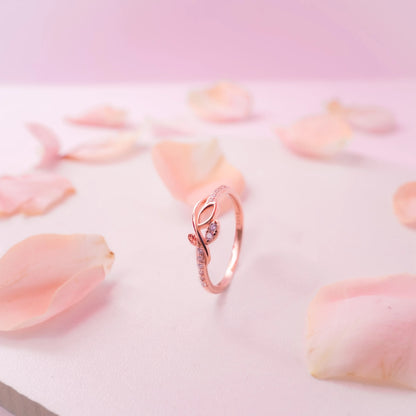 Crystal Leaf Elegance Ring