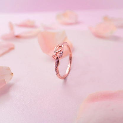 Crystal Leaf Elegance Ring