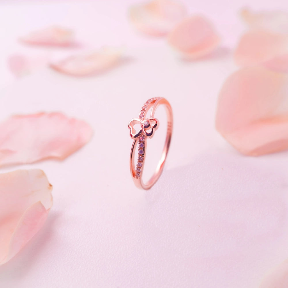 Rose Heart Crystal Ring
