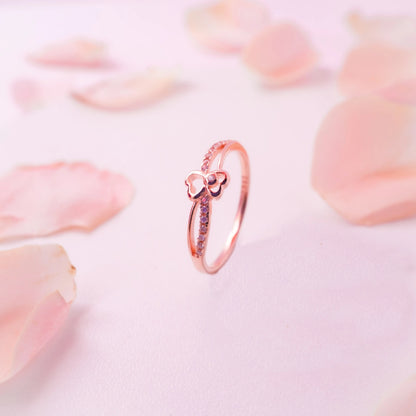 Rose Heart Crystal Ring