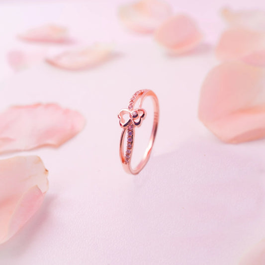 Rose Heart Crystal Ring