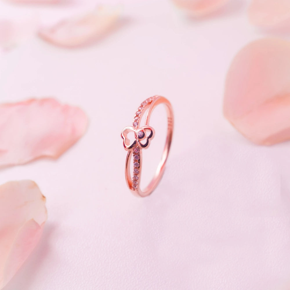 Rose Heart Crystal Ring