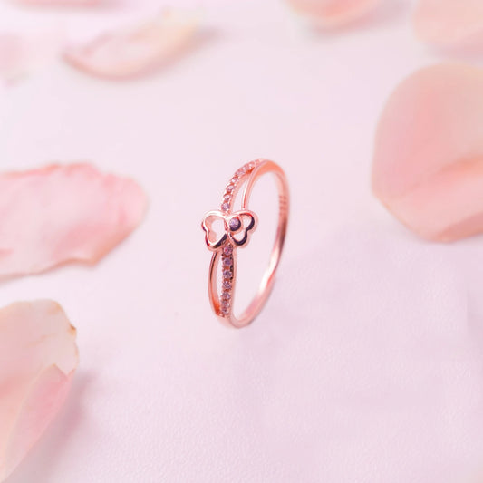 Rose Heart Crystal Ring