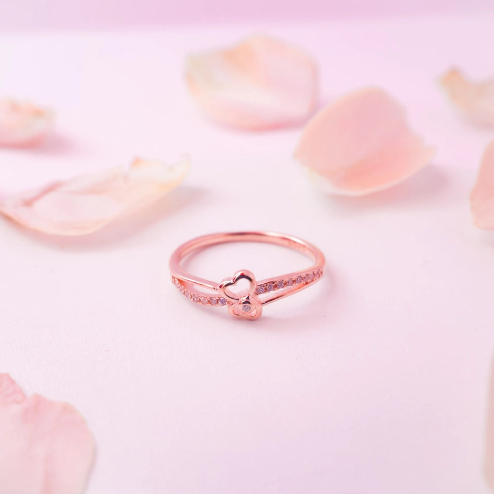 Rose Heart Crystal Ring