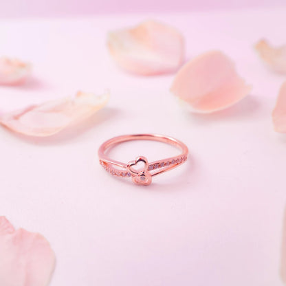 Rose Heart Crystal Ring