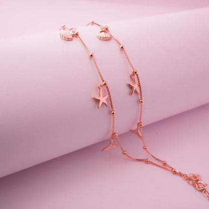 Ocean Charm Layered Anklet