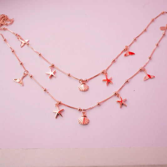 Ocean Charm Layered Anklet
