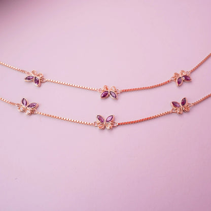 Amethyst Butterfly Anklet