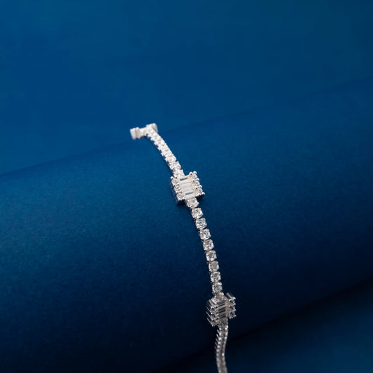 Princess Cut CZ Tennis Bracelet