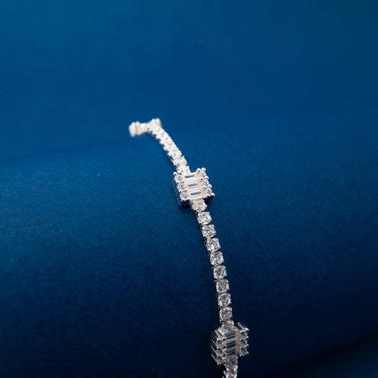 Princess Cut CZ Tennis Bracelet