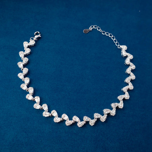 Crystal Heart Link Bracelet