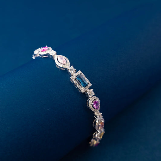 Rainbow Gemstone Tennis Bracelet