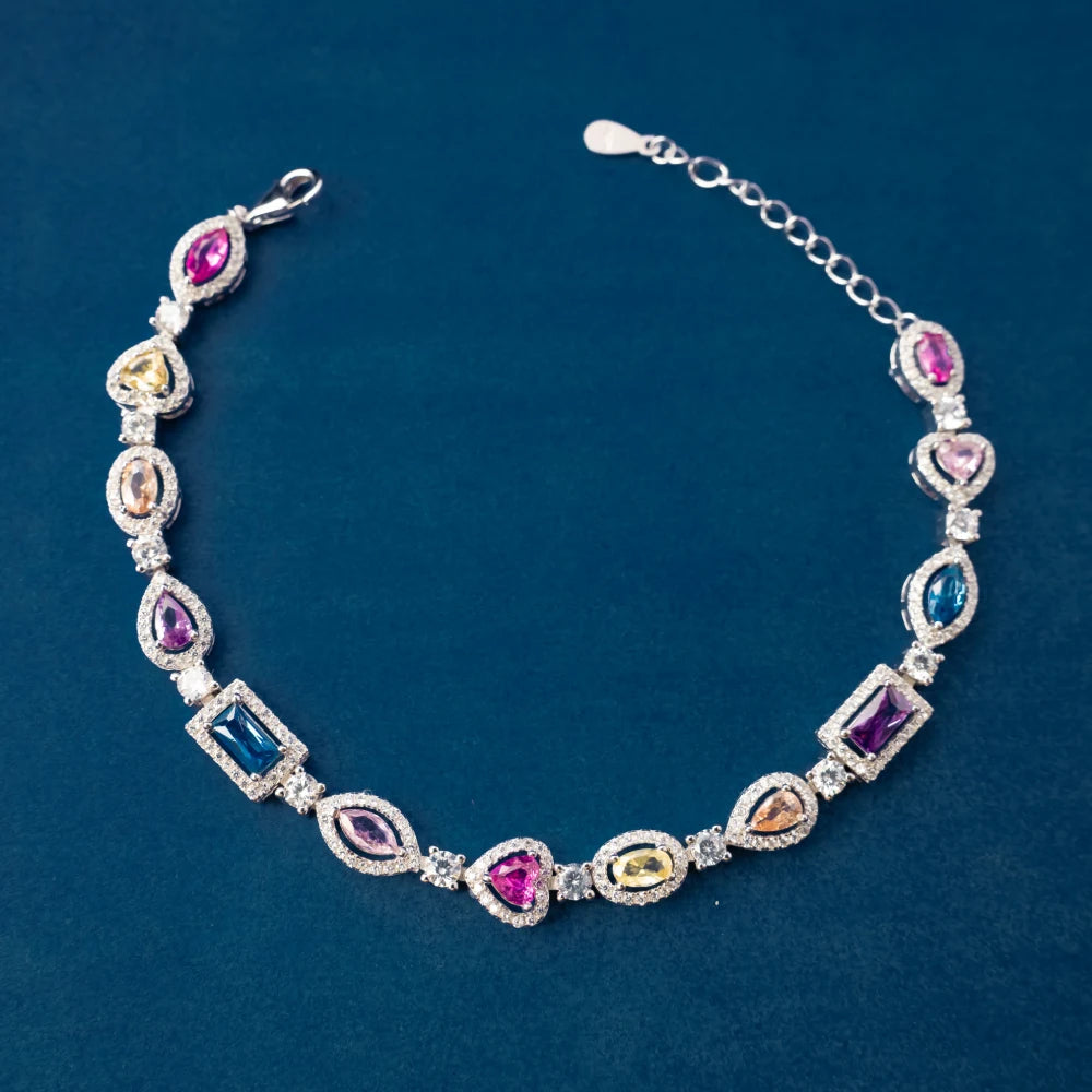 Rainbow Gemstone Tennis Bracelet