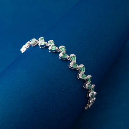 Emerald Green Crystal Tennis Bracelet