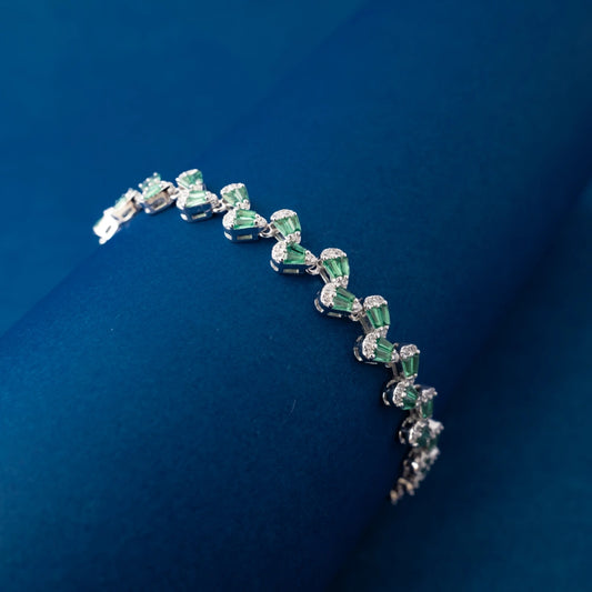 Emerald Green Crystal Tennis Bracelet