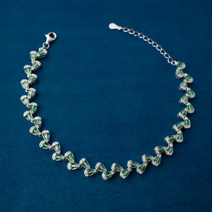 Emerald Green Crystal Tennis Bracelet