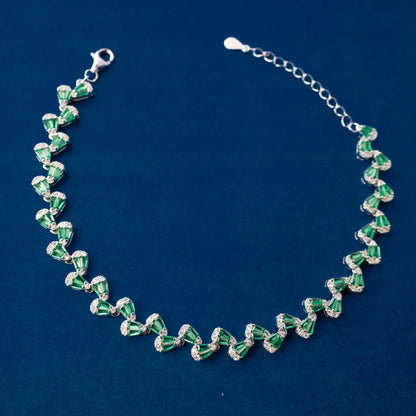 Emerald Green Crystal Tennis Bracelet