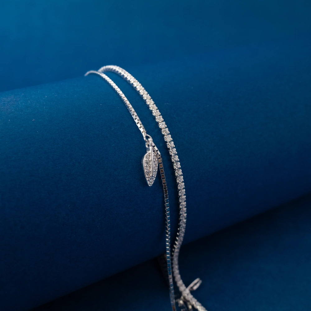 Silver Dangle Charm Anklets