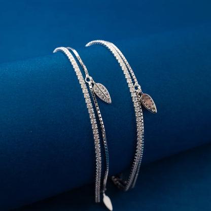 Silver Dangle Charm Anklets
