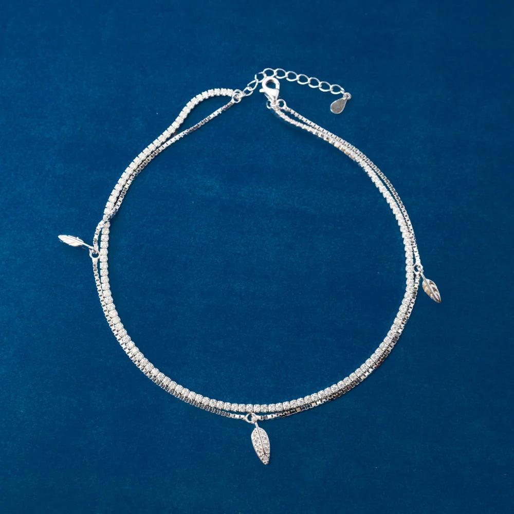 Silver Dangle Charm Anklets