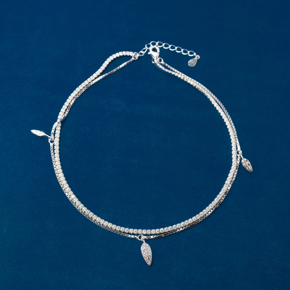 Silver Dangle Charm Anklets