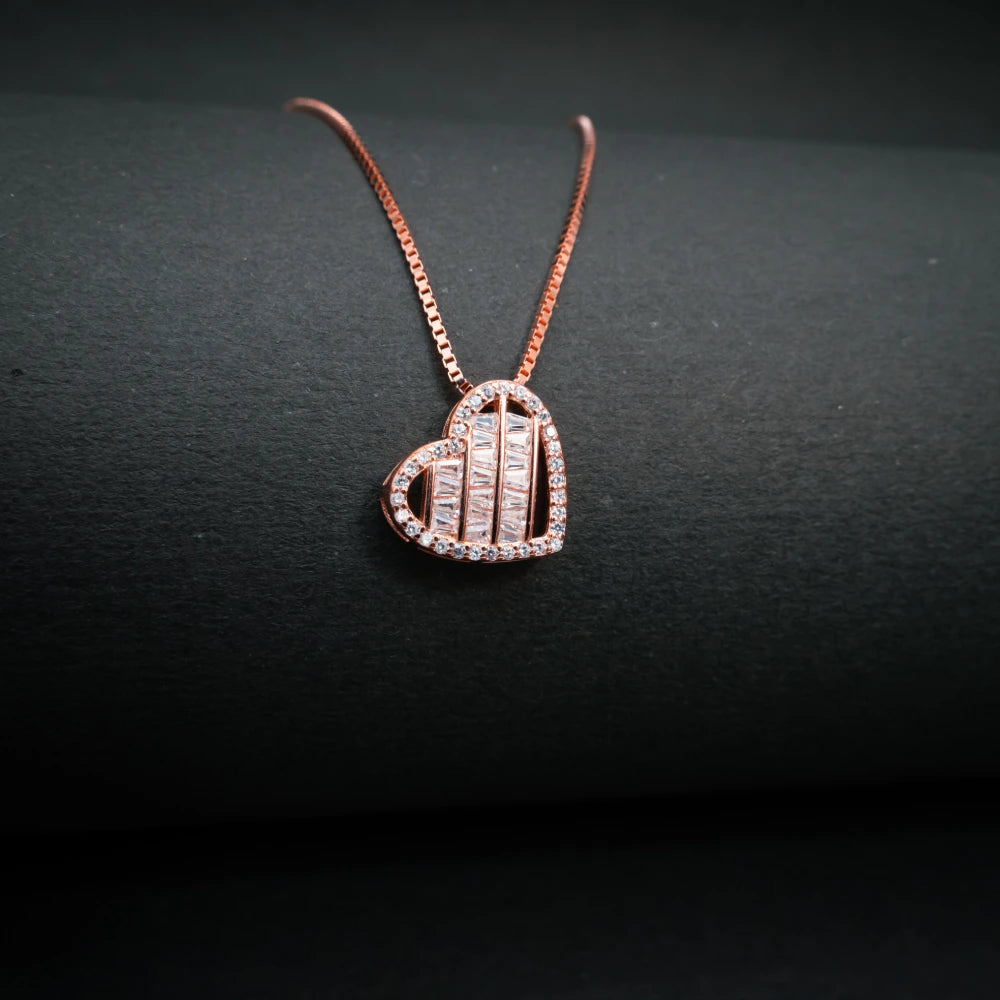 Elegant Heart Crystal Pendant Necklace