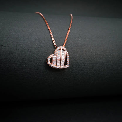 Elegant Heart Crystal Pendant Necklace