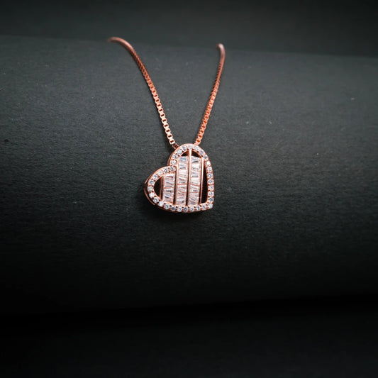 Elegant Heart Crystal Pendant Necklace
